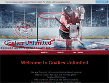 Tablet Screenshot of goaliesunlimited.net